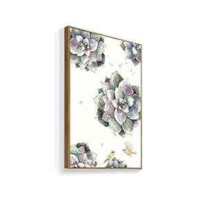 Framed Canvas Home Artwork Decoration Succulent Plant Canvas Wall Art for Living Room, Bedroom - 16x24 inches