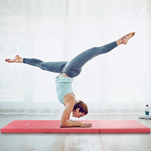 image for WolfWise 6'x2' Gymnastic Mats Folding Exercise Mat Tri-Fold Tumbling T