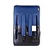 Leader Accessories Water Resistant Stadium Seat Cozy Portable Reclining Seat Folding Bleacher Chair with Arm Rest (D-Navy Blue)