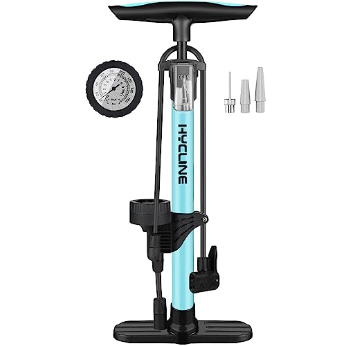 Hycline Bike Pump with Gauge, Portable Floor Bicycle Tire Pump