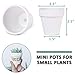 GROWNEER 48 Packs 2.5 Inch White Mini Clay Pots Terracotta Pot with 25 Pcs Plant Labels, Ceramic Pottery Planter Cactus Succulent Nursery Pots, for Indoor Outdoor Plants, Crafts, DIY, Wedding Favor