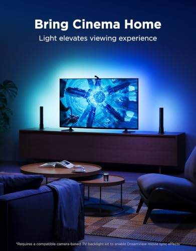 Govee Smart LED Light Bars, RGBICWW TV Backlight for Ambiance, Gaming, PC | Play Light Bar with 64 Scene Modes, Music Sync, 3 Installation, Compatible with Alexa, Matter, Google Assistant, Black