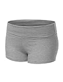 JJ Perfection Women's Solid Fold Over Active Stretch Yoga Shorts Pants