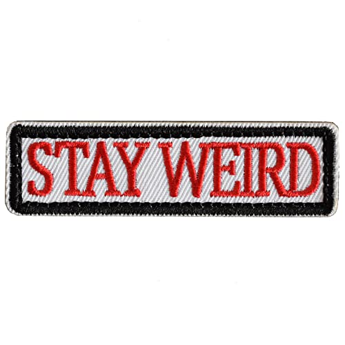 TACVEL Stay Weird Patch Embroidered Funny Badge Milltary Patch, Hook & Loop Patch for Caps, Backpacks, Clothes, Vest, Military Uniforms, Tactical Gears Etc