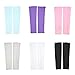 STONCEL 6 Pairs UV Protection Cooler Arm Sleeves for Bike/Hiking/Golf (Black,White,Pink,Purple,Gray & Light Blue Color)