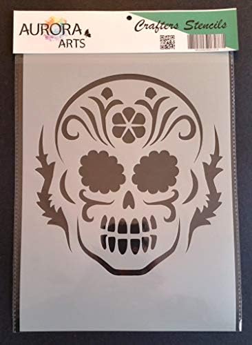 Aurora Arts A4 Day of The Dead Skull Stencil Set Cake Stencil Air Brush Stencil Craft Stencil 035