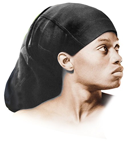 Black spandex dreadlock skull cap - jumbo osfm