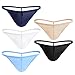 Closecret Men Cotton Underwear Stretchy T Back G-String Thongs (Pack of 5, Assorted)