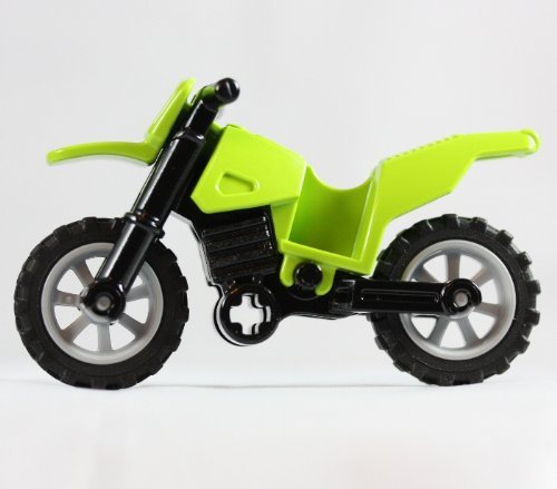 Lego Green Motorcycle Kawasaki Dirt Bike (Loose)