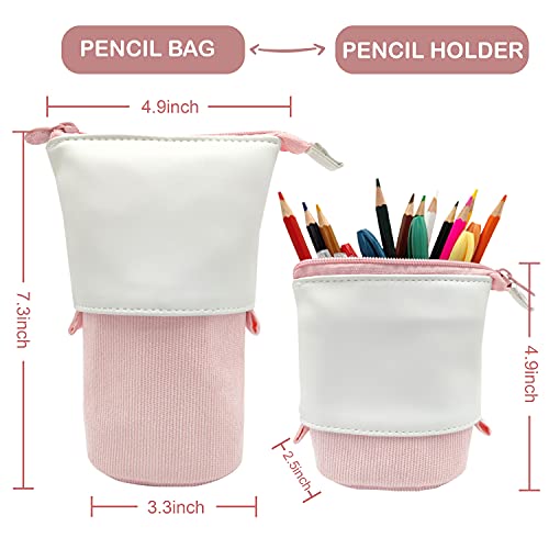 Pop Up Pencil Case Stand Up Pen Holder Cute Telescopic Pencil Pouch
