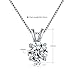 Bella Lotus SHINCO Jewelry 2 Carat Round Cut Clear CZ Crystal Solitaire Pendant Necklaces, 18
