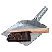 OAKART Metal Dust Pan and Brush Set Soft Bristle Wooden Broom Heavy Duty Pan Portable Size