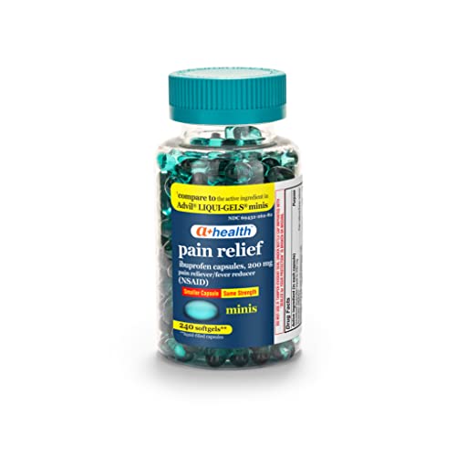 A+Health Mini Ibuprofen 200 Mg Softgels, Pain Reliever/Fever Reducer (NSAID), Made in USA, 240