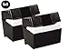 1InTheOffice Index Card Box 5x8 Index Card Holder, 400 Card Capacity Black (2 Pack)