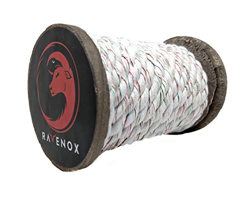 image for FMS Ravenox Natural Twisted Cotton Rope | (Snow White Glitter)(3/8 Inc