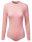 Doublju Womens Basic Trendy Ribbed Knit Bodysuit