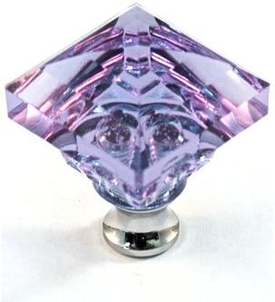 Crystal Knob Pull [Set of 4] Finish: Antique Brass, Color: Amethyst