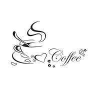 Dartphew Coffee Cup Wall Sticker DIY Detachable Mural Wall Paper Wall Decoration Wall Art Sayings Sticker Décor
