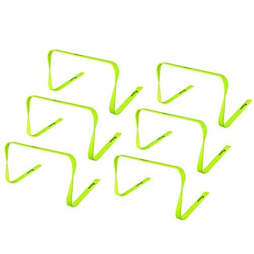 Kosma Set of 6 Agility Training Fitness Flat Hurdles | Multi-Sport Speed Training Aid: : Size 12 Inch (Color : Yellow)