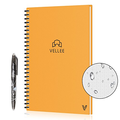 Reusable Smart Erasable Notebook, Heat Wet Erase, Waterproof, Wirebound Notebook, Spiral Notebook, Wide Ruled Paper, Dot Grid Paper, Blank Paper, Erasable Pen, Cloud Storage, 60 Pages, B5, Yellow