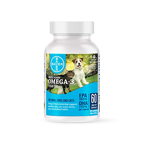 Bayer Free Form Snip Tips Omega-3 Supplement for Small Dogs and Cats, 60 count (Best Form Of Vitamin E For Skin)