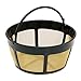 NRP Gold-tone 10cup Mesh Bottom Permanent Coffee Filter Replacement for Drip Coffeemaker Cuisinart GTF-B, Mr coffee & More