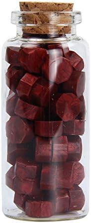 Paridane Antique Retro Octagonal Shape Classic Sealing Wax Stamp Beads Gift Initial, Bottle of about 45 Grams Wine Red