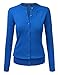 MBJ WSK781 Womens Keep It Classic Crew Neck Cardigan M Blue