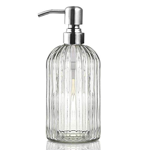 bonris 16 Oz Soap Dispense with Rust Proof Stainless Steel Pump Classic Decor for Bathroom Kitchen Farmhouse Decor Great for Essential Oils, Lotions, Liquid Soaps - Thumbnail 6