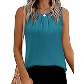 Beyove Chiffon Tank for Women Summer Elegant Dressy Casual Tank Blouse Fashion Loose Blouses Work Shirt