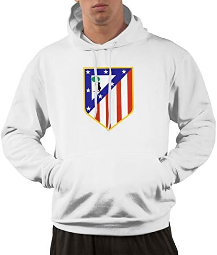 BAIMUDA Atletico Madrid Drawstring Pockets Pullover Hoodie Hooded Sweatshirt for Mens