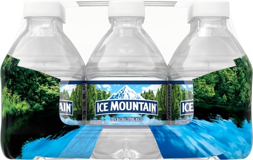 ICE MOUNTAIN SPRING WATER, 12 PACK – REFRESHING CRISP BOTTLED WATER – 8 FL OZ MINI BOTTLE