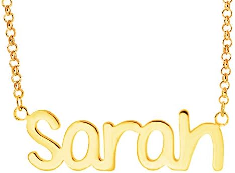Personalized Sterling Silver/Gold/Rose Gold Name Plate Necklace Customized with Any Initials Letters -Gifts for Baby,Women,Girl,Mother