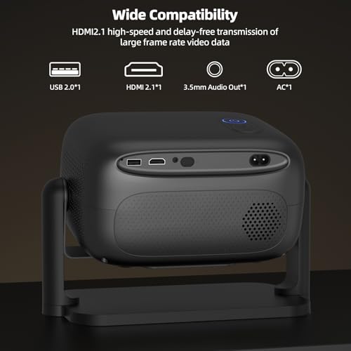 Bettdow Proyector Full HD 1080P con Licencia Oficial Netflix, Control por Voz AI, Altavoz Integrado, Compatible con PC Laptop TV Box PS4, Relación de Aspecto 16:9 – Ideal para Cine en Casa, Juegos