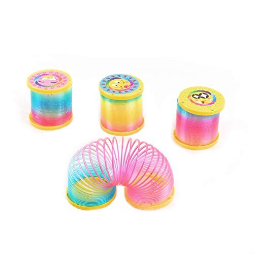 Facaily Kids Magic Luminous Slinky Rainbow Spring Colorful Circle Coiled Elastic Ring Children Funny Classic Toy