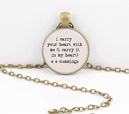Long distance love gift mother daughter gift ee cummings i carry your heart Pendant Necklace or Key Ring