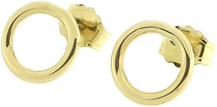 Automic Gold Solid 14k Yellow Gold Open Circle Earrings