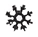 NEW Stainless Steel Snowflake Multi-Tool,18-in-1 Easy N Genius for Portable Keychain screwdriver Bottle opener Pocket Father'day Gift Incredible Tool Bicycle and Outdoor Camping EDC Tools (Black)