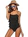 MAXMODA Ruffle Swimsuit Women One Piece Bathing Suits Tummy Control Flounce Swimwear Vintage Swimsuits Monokinis