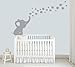 MAFENT One lovely Elephant Blowing Bubbles Wall Decal Vinyl Wall Sticker for Baby Nursery and Kids Room Wall Stickers .Finish size:51