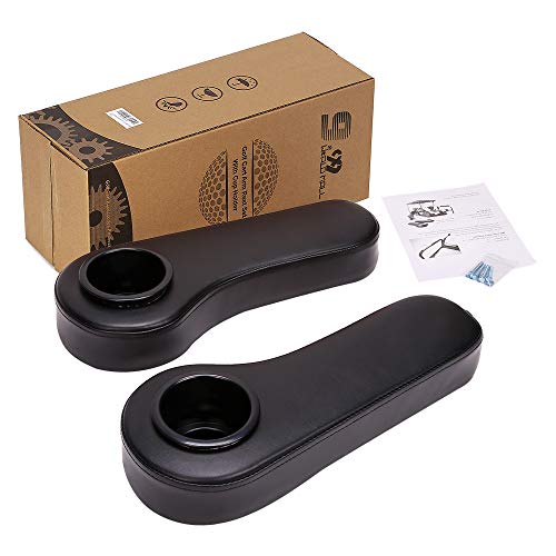 Arm Rest Set,World 9.99 Mall Golf Cart Rear Seat Kit Arm Rest Set with Cup Holders (Black)