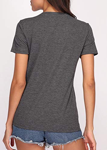 My Favorite Workout Corkscrew Graphic T-Shirt Women's Letter Print Wine Lover Gift Tee Casual O-Neck Tops Size M (Black)