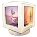 Memory Box Picture Frame and Electric Wickless Candle Wax Melt Warmer or Oil Burner Lamp Combo - Free Scenic Photo Set (White)