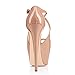 Onlymaker Women's Fashion High Heel Peep Toe Platform Stiletto Multicoloured Ankle Corss Strap Buckle Snap Dress Party Sandals Natural US5