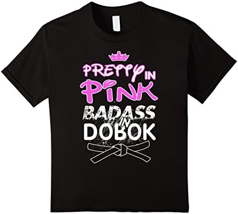 Kids Women Badass in Dobok Taekwondo Funny Shirt 4 Black