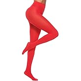 MANZI Women's Solid Color Semi Opaque Footed Tights Soft Stretch Pantyhose