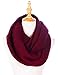 Knit Infinity Scarf for Women Thick Winter Warm Chunky Circle Loop Scarves Red Wine
