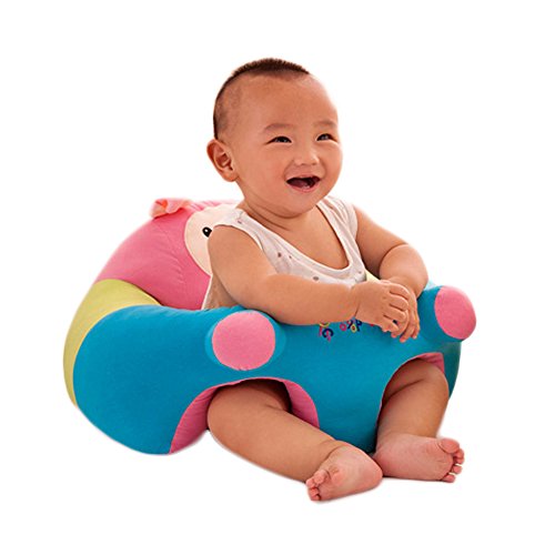 O-Toys Baby Chairs Siting Learning Infant Seat Plush Stuffed Animal Pillow Protector Pig Cushion Sofa for Kids 6-12 Months