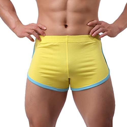 WINNNGOO Men's New Summer Cotton Fitness Fast-Drying Sweat-Absorbing Bodybuilding Shorts Underwear Store Cute Underwear Black Underwear Gray Blue Coffee Sky Blue Black Yellow White M