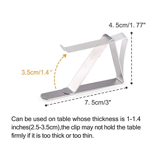 Lucky Goddness Tablecloth Clips, 24 Packs Flexible Stainless Steel Picnic Table Cover Clamps for Home Kitchen Restaurant